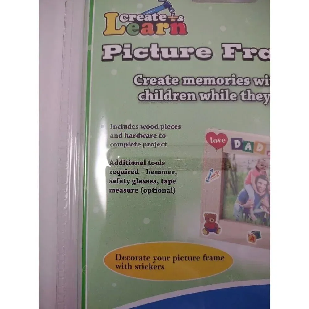 LEARN & CREATE 7pc Kit PICTURE FRAME Arts & Crafts DIY PROJECT For Kids WOOD New